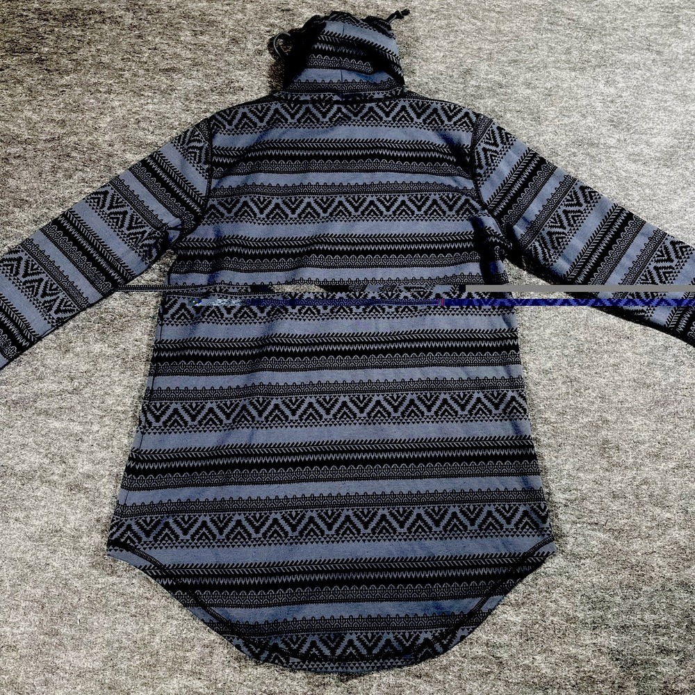 KAVU Skylar Womens Large Gray Aztec Print Full Zip Lightweight Pullover Hoodie - Picture 12 of 14